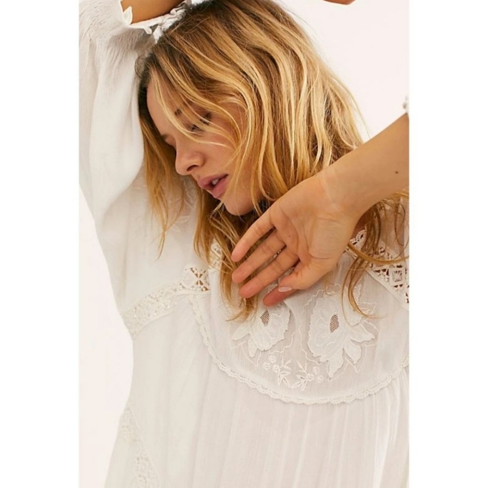 Free People Piece of Your Heart Boho Embroidered Dress - Picture 3 of 16